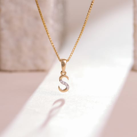 Gleaming Alphabet S Diamond Pendant