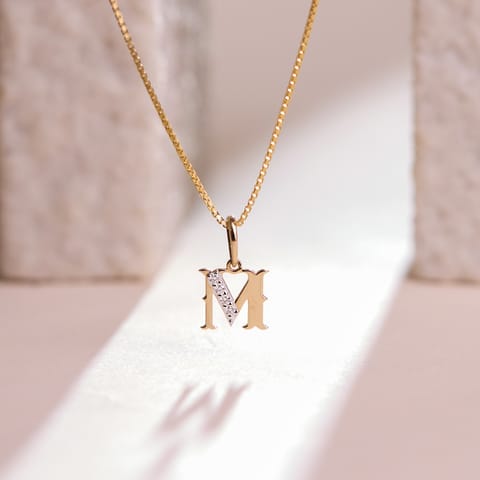 Letter M Diamond Pendant for Men Letter M Diamond Pendant for Men