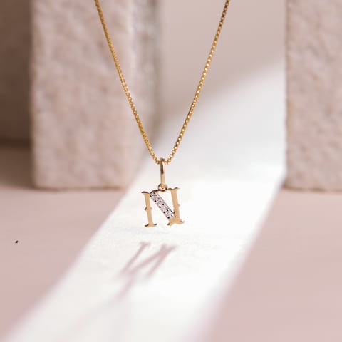 Letter N Diamond Pendant for Men