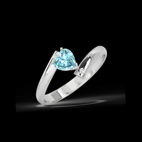Heart Blue Topaz Gemstone Ring