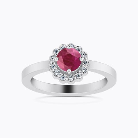 Forever Floral Diamond & Ruby Ring
