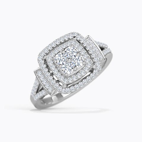 Two Row Square Diamond Ring Two Row Square Diamond Ring