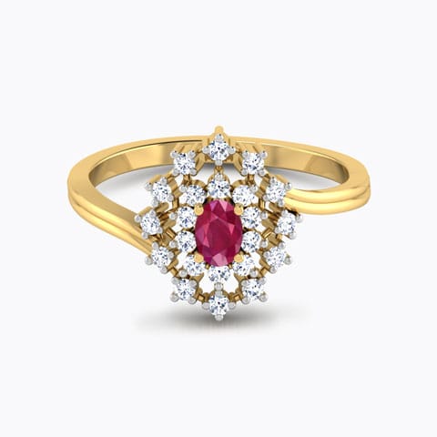 Kapittha Oval Ruby Diamond Ring