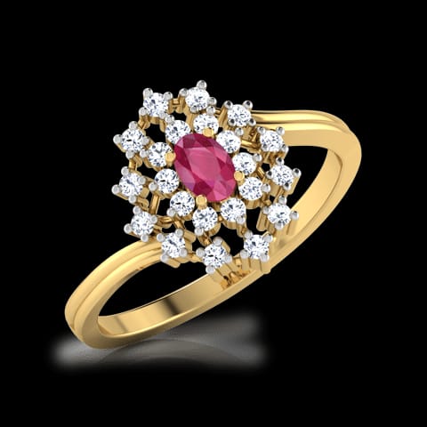 Kapittha Oval Ruby Diamond Ring
