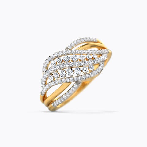 Leaf Crossover Diamond Ring Leaf Crossover Diamond Ring