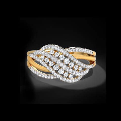 Leaf Crossover Diamond Ring Leaf Crossover Diamond Ring