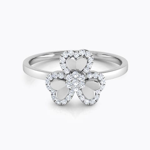 Trio Heart Petal Diamond Ring