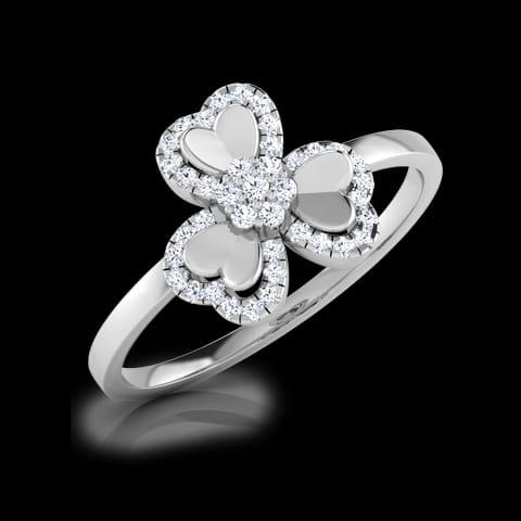 Trio Heart Petal Diamond Ring