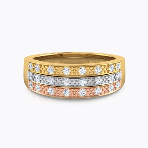Linda 3-Tone Diamond Band Linda 3-Tone Diamond Band