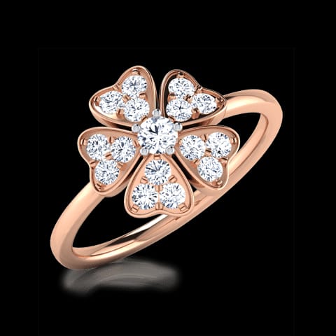 Clover Heart Flora Diamond Ring