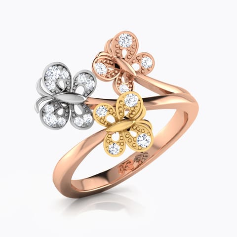 Trio Butterfly Diamond Ring
