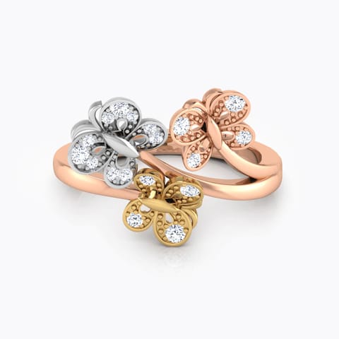 Trio Butterfly Diamond Ring