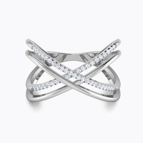 Parallel Criss Cross Diamond Ring Parallel Criss Cross Diamond Ring