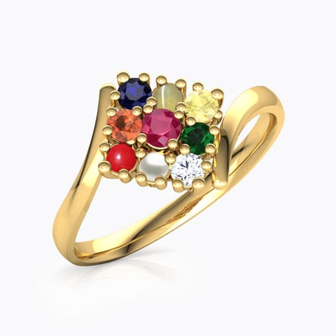 Parvati Navratna Diamond Ring