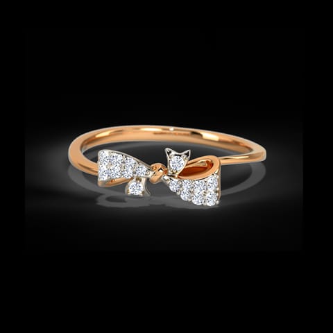 Elegant Bow Diamond Ring