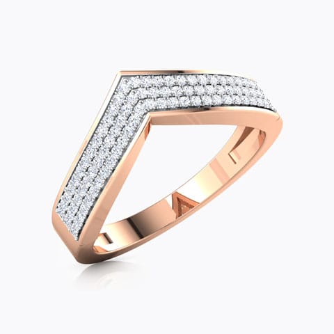 Tri Row V Diamond Ring