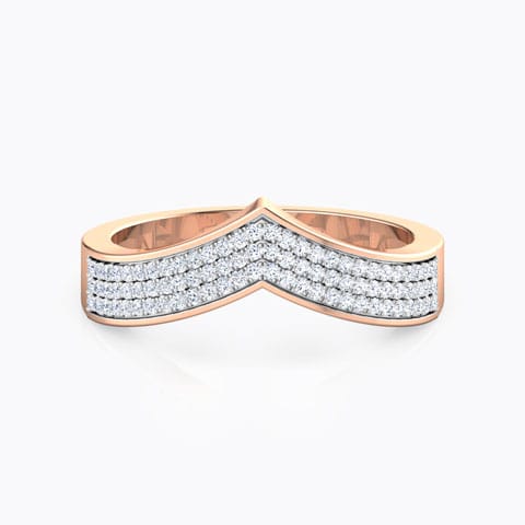 Tri Row V Diamond Ring