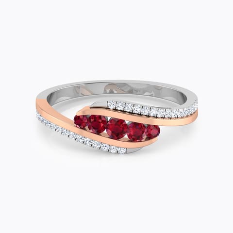 Graceful Tri Line Diamond Ring