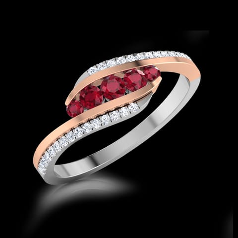 Graceful Tri Line Diamond Ring