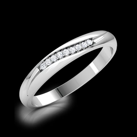 Linear Wave Diamond Ring