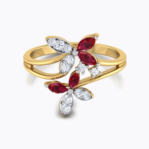 Duo Flower Diamond Ring