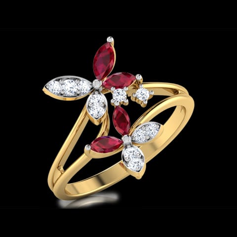 Duo Flower Diamond Ring