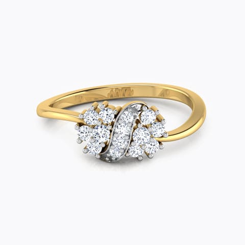 Cluster Ribbion Diamond Ring
