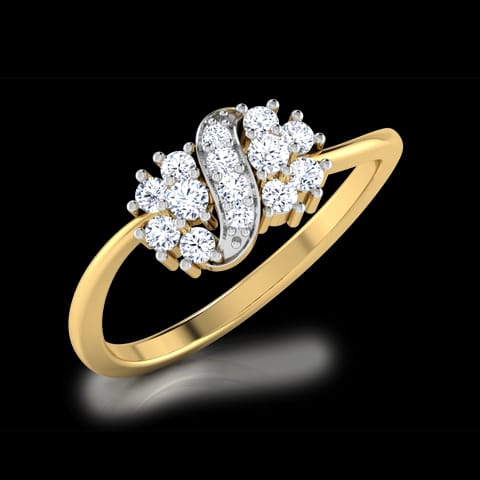 Cluster Ribbion Diamond Ring