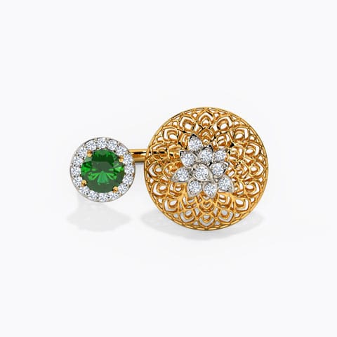 Orbit Leaf Diamond Ring