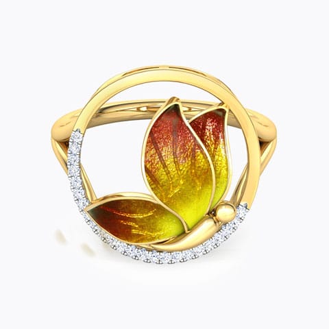 Encircle Orange Butterfly Diamond Ring Encircle Orange Butterfly Diamond Ring