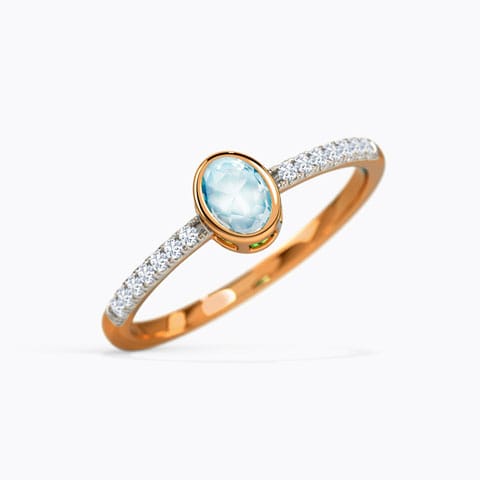 Topaz Ovate Diamond Ring