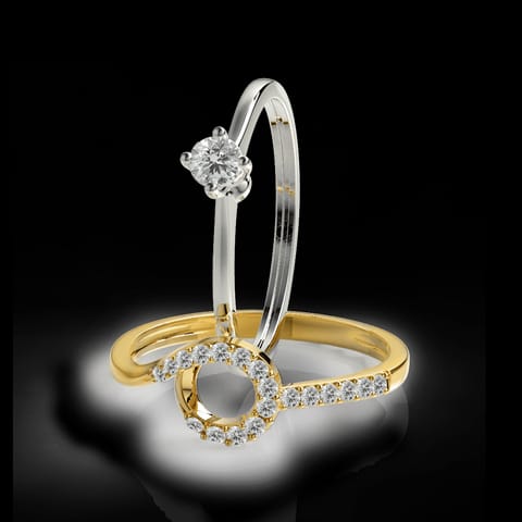 Helix Twin Diamond Rings