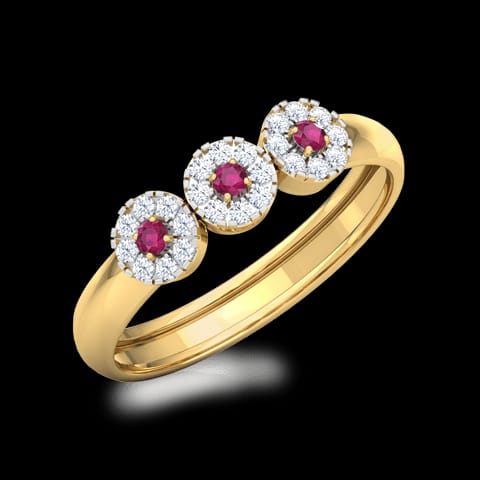 Trio Halo Gemstone Band Trio Halo Gemstone Band