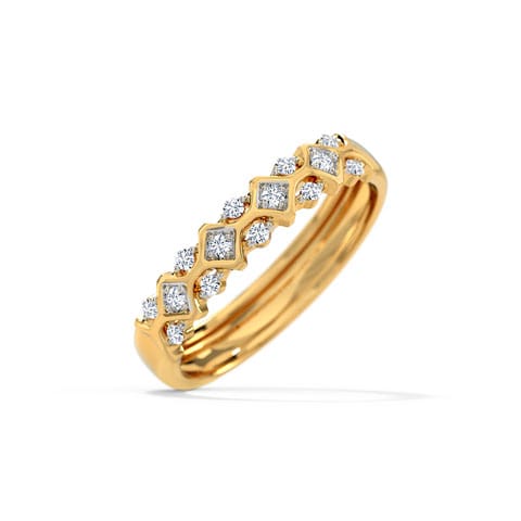 Diamond Rings 18 Karat Yellow Gold Ornate Diamond Band hover