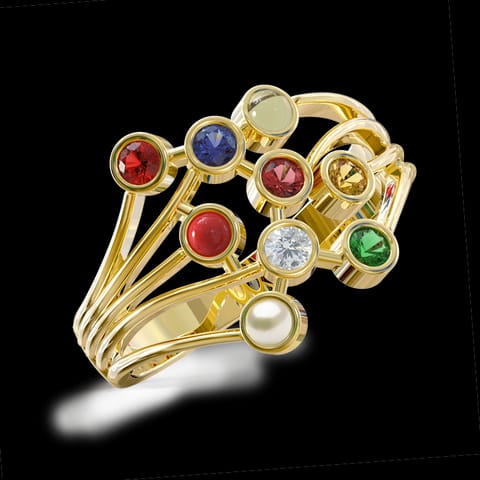 Scatter Navratna Diamond Ring