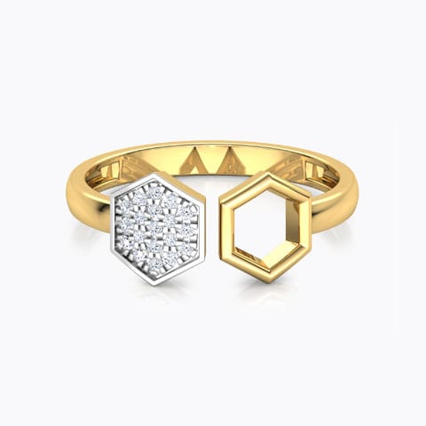 Dual Hexagon Diamond Ring