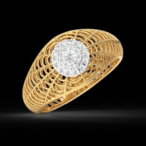 Elaborate Mesh Cocktail Diamond Ring