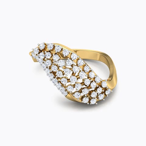 Wavy Cluster Diamond Ring