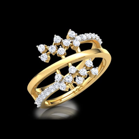 Curl Cluster Diamond Ring