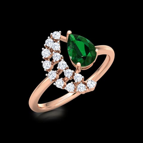 Crescent Cluster Diamond Ring Crescent Cluster Diamond Ring