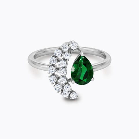 Crescent Cluster Diamond Ring Crescent Cluster Diamond Ring