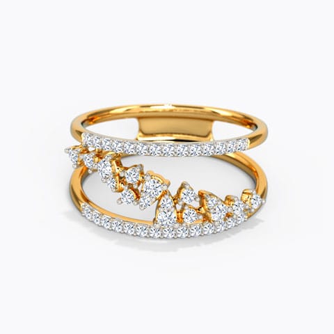 Skew Cluster Diamond Ring