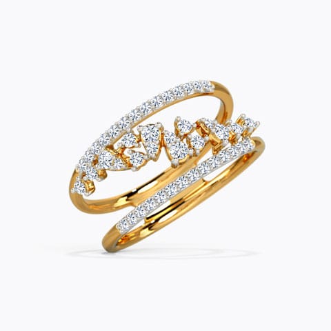 Skew Cluster Diamond Ring