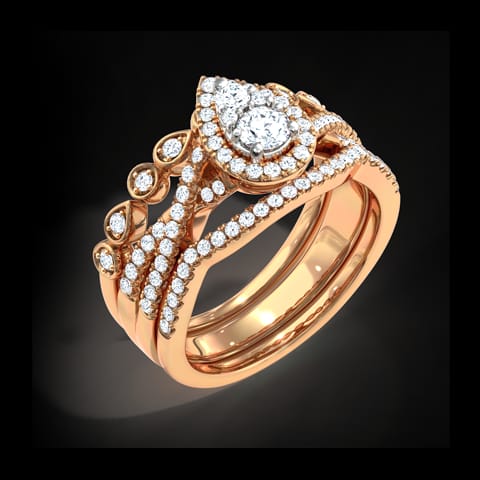 Shimmering Diamond Bridal Ring Set Shimmering Diamond Bridal Ring Set