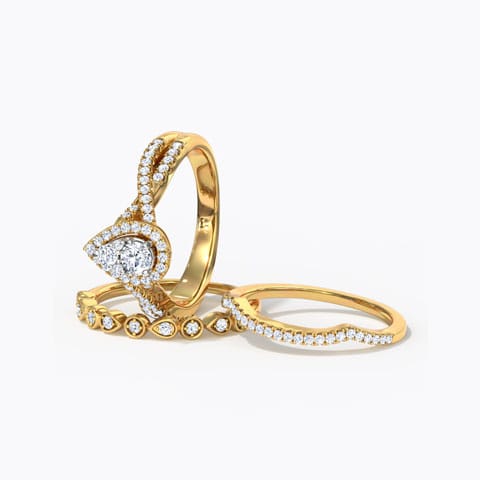 Shimmering Diamond Bridal Ring Set