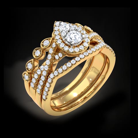 Shimmering Diamond Bridal Ring Set