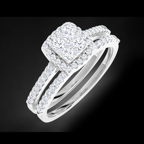 Flickering Diamond Bridal Ring Set Flickering Diamond Bridal Ring Set