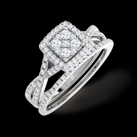 Flashing Diamond Bridal Ring Set Flashing Diamond Bridal Ring Set
