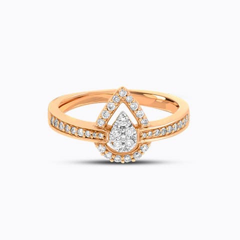 Classic Studded Drop Diamond Ring
