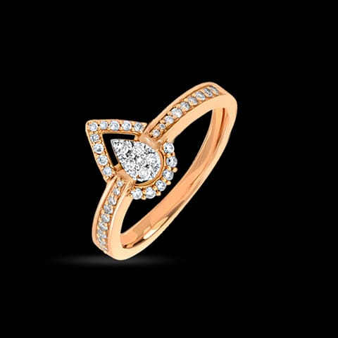 Classic Studded Drop Diamond Ring